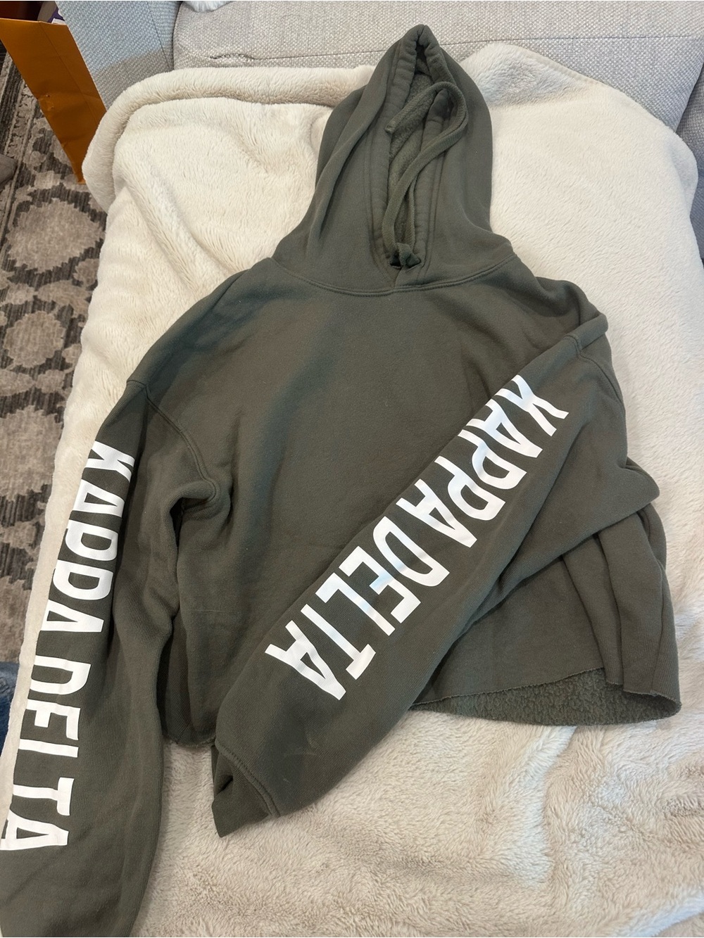 KAPPA DELTA Olive Green Hooded Sweatshirt - Sorority Appliqué